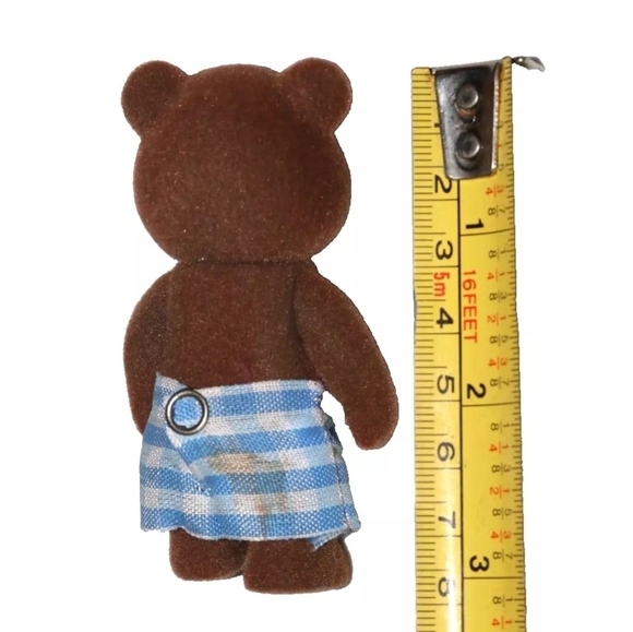 Sylvanian Families brown bear figure w/ blue shorts - calico critters - Picture 2 of 3